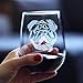 Bevvee Bulldog Stemless Wine Glass - Large Glasses - Cute Gifts for Dog Lovers with English Bulldogs
