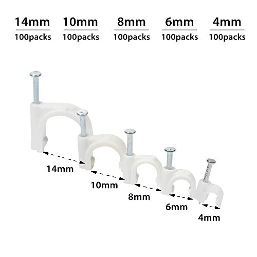 6 Round+Cable+Clips+Nail+Management
