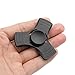 Tri-Fidget Hand Finger Spinner Metal Toy Time Killer for ADD, ADHD, Anxiety, and Autism Adult Children (Black-Aluminum)
