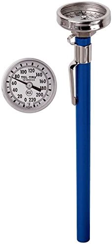 Tel-Tru PT50R High Temp/Spot Checking Thermometer, 1 inch dial, 5 inch stem, 50/500 degrees F