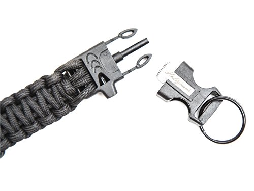 Holtzman’s #1 Best paracord keychain carabiner survival tool (Black Carabiner) - Thumbnail 4
