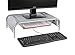 Mind Reader Monitor Stand, Ventilated Laptop Riser, Paper Tray, Storage, Office, Metal Mesh, 20
