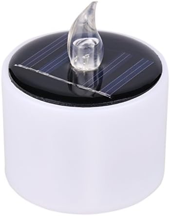 Set of 4 Mini Table light Flameless Tea Light Solar Taper LED Candles Battery Powered Nightlight Decoration for Seasonal Festival Celebration Ivory