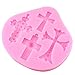 Mujiang 4-Capacity Cross Silicone Clay Fimo Sugarcraft Candy Fondant Molds
