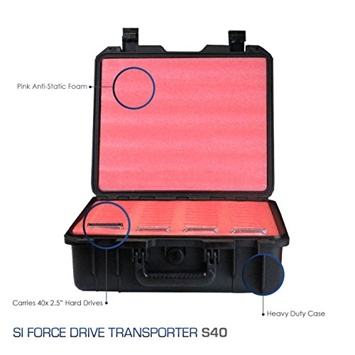 SiForce Drive Transporter S40 -Rugged External Hard Drive Carrying Case - Fits 40 2.5" Hard Drives