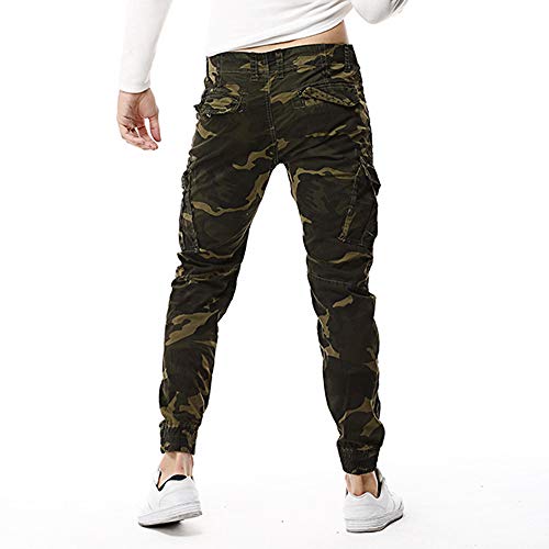 Men's Joggers Cotton Multi-Pocket Outdoors Camouflage Trouser Cargo Long Pants