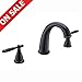 KINGO HOME Commercial Solid Brass Antique Lavatory Three Holes Two Handle Widespread Oil Rubbed Bronze Bathroom Faucet, Bathroom Sink Faucet Without Pop Up Drain