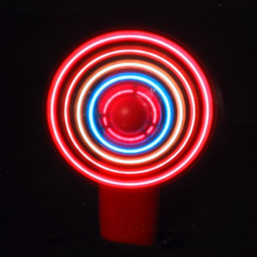 Flashing Panda LED Mini Light-Up Handheld Personal Fan w/Changing Patterns, Assorted Colors
