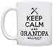 ThisWear Father's Day Gift Keep Calm Grandpa Will Fix It Birthday Gift 11oz Ceramic Coffee Mug with Handle White