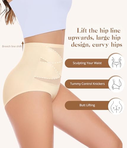 UMIPUBO Women's Panties High Waisted Briefs Seamless Briefs High Waist Invisible Underwear Comfortable and Soft Elastic Underwear Women
