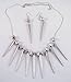 18" Silvertone Spike Necklace & Earring Set Inspired By Basketball Wives