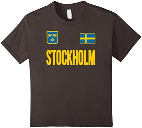 Kids Stockholm T-shirt Swedish City Flag Sweden Travel Souvenir 6 Asphalt