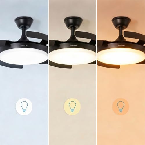 Deckenventilator EnergySilence Aero 4500 Puzzle Invisible Black&DarkWood. 30W DC-Motor, 4 Hocheffiziente Flügel, 6 Einstellbare Geschwindigkeitsstufen, mit Sommer-/Winterfunktion