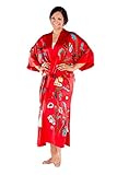 TexereSilk Women's Luxury Silk Kimono Robe (Venetian Red, Large/X-Large) Beautiful Gifts for Daughter Wife Fiancee WS0104-VRD-LXL