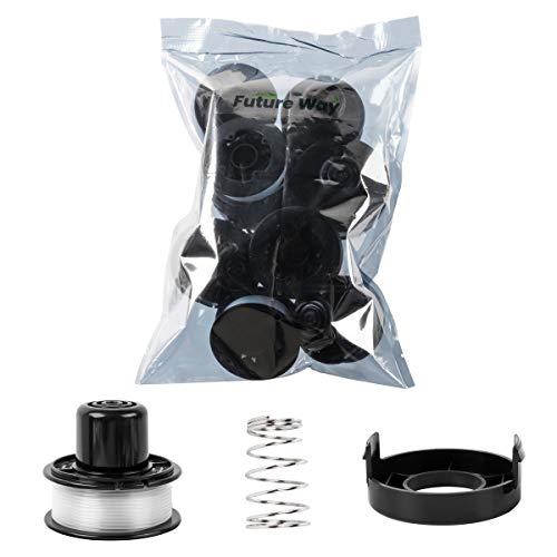 FutureWay String Trimmer Replacement Spool Line 0.065 inch 20ft, ST4500 ST1000 GE600 Compatible with Black Decker RS-136, Weed Eater String Cap 682378-02, 8 Spools + 2 Caps + 2 Springs - Thumbnail 6