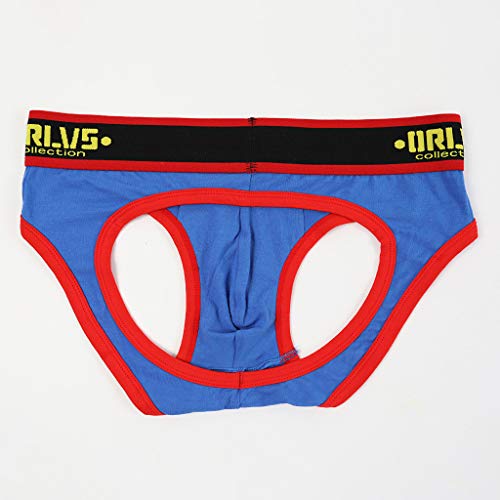 Man Sexy Briefs Underwear,Letter Printed Shorts Jockstrap Bulge Pouch Low Rise Breathable Underpant Bikinis Thongs Blue