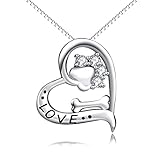 YFN Animal Paw and Bone 925 Sterling Silver Women Fashion Pendant Necklace 18