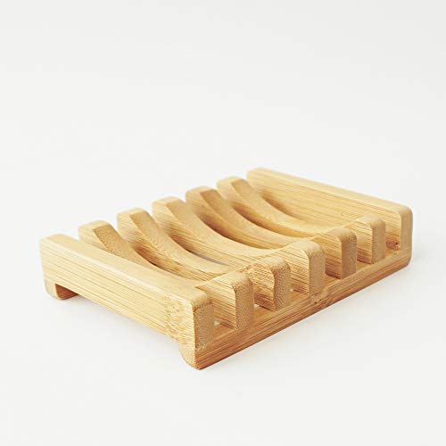 AuroTrends 2Pcs Bamboo soap Dish Shower Case Holder Container Storage Box for Bathroom Home Outdoor Hiking Camping Use (Fashion)