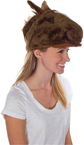 Furry Horse Animal Hat, Realistic Plush Costume Headwear - One Size