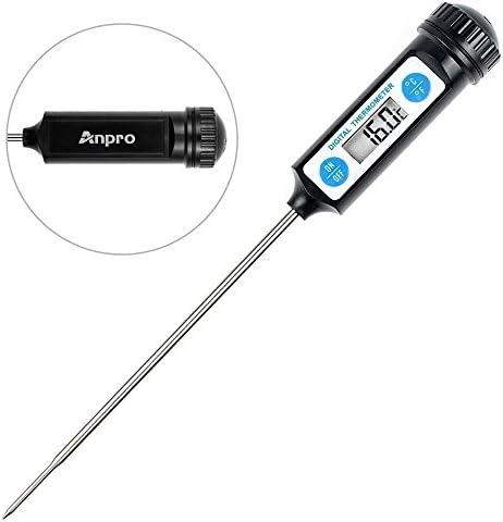 Anpro Thermomètre de Cuisson,Thermomètres de Cuisine Thermomètre Numérique Digital avec Sonde Longue et LCD Ecran pour Nouriture, Viande, Huile, Lait, Vin, BBQ et Eau Chaude - Noir - Cuisine A Vivre Anpro Thermomètre de Cuisson,Thermomètres de Cuisine Thermomètre Numérique Digital avec Sonde Longue et LCD Ecran pour Nouriture, Viande, Huile, Lait, Vin, BBQ et Eau Chaude - Noir