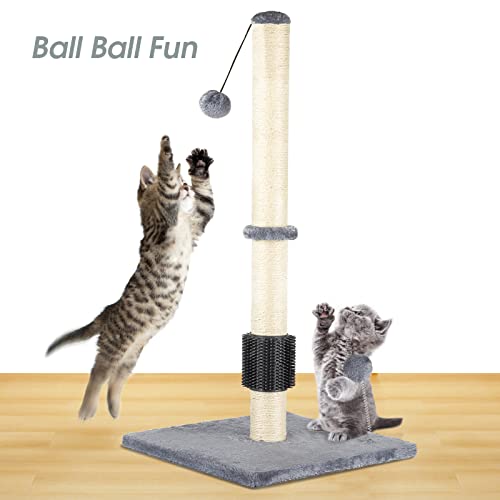 32 inch Cat Scratching Post with Massage Combs, Tall Cat Scratch Post