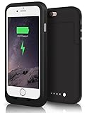iPhone 6S Battery Case, iPhone 6 Battery Case, JIUNAI iPhone 6S Portable Charger Fast Recharge External Power Bank Charging Case 3800 mAh Battery Backup Protective Charger Case for iPhone 6 6s Black