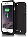 iPhone 6S Battery Case, iPhone 6 Battery Case, JIUNAI iPhone 6S Portable Charger Fast Recharge External Power Bank Charging Case 3800 mAh Battery Backup Protective Charger Case for iPhone 6 6s Black
