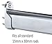 Oval Closet Rod End Supports | Screw on Type | 15mm x 30mm | Polished Chrome | 4 Pack