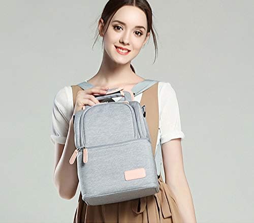 Mengshen Waterproof Breast Milk Baby Bottle Cooler Bag Rucksack Portable Thermal Insulated Lunch Box/Large Capacity Handbag/Baby Milk Bag Freezer/for Work Mommy Women Men - Image 5