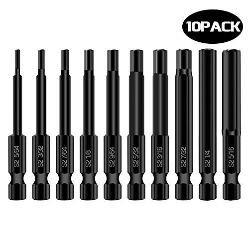 10PCS Hex Head Allen Wrench Drill Bit Set, Mgtgbao Magnetic 1/4 Inch Hex head Screwdriver Bit Set Tips (50mm Length). - Thumbnail 7