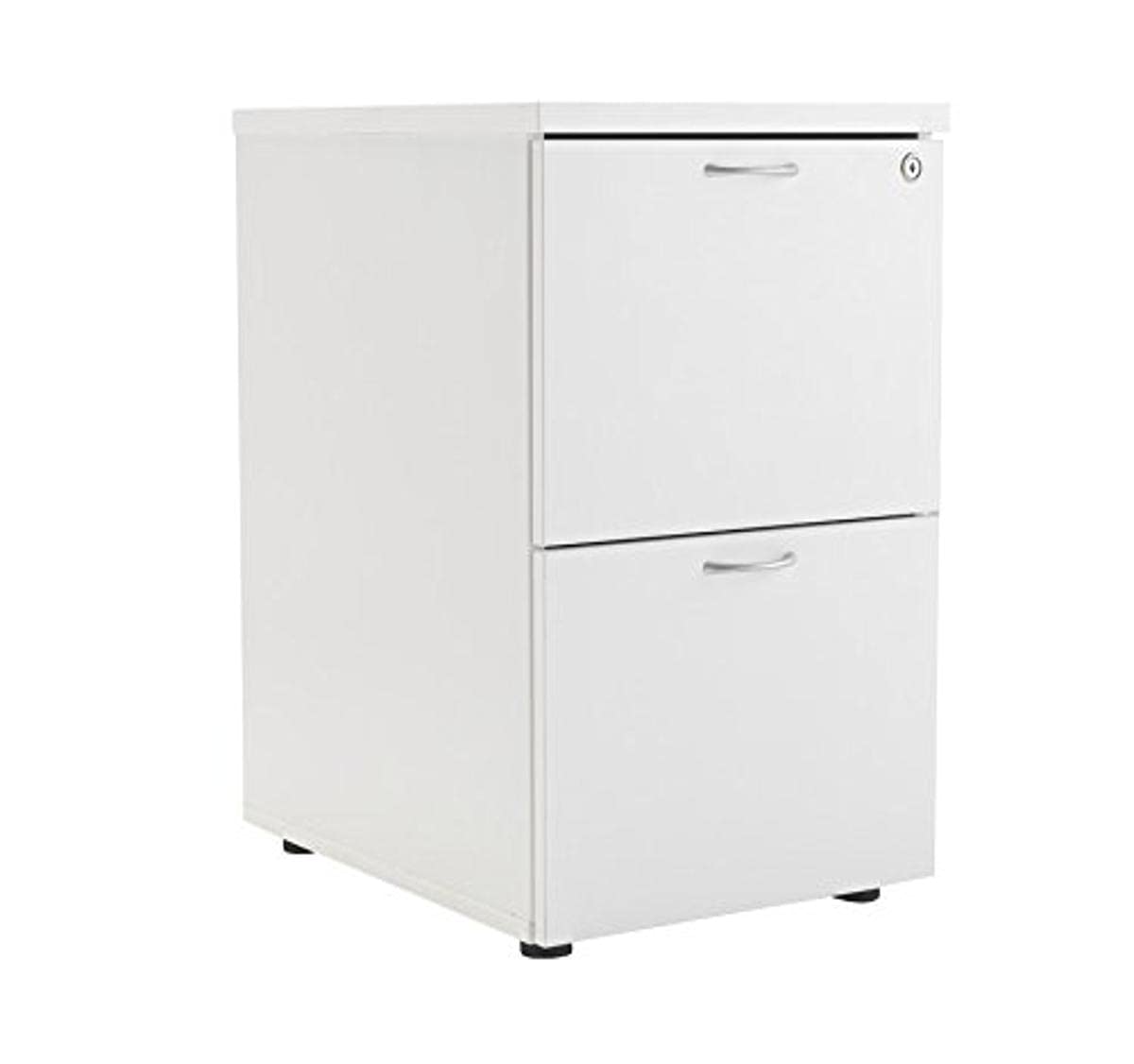 Office Hippo Heavy Duty Filing Cabinet, Robust File Cabinet, Office Cabinet with Anti-Tilt Mechanism, Lockable Filing Cabinet, Office Storage for A4 or Foolscap Filing - White, 2 Drawer