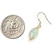Natural Stone Wire Wrap Dangle Drop Earrings Gold Plated 925 Sterling Silver Hook/Aquamarine Oval
