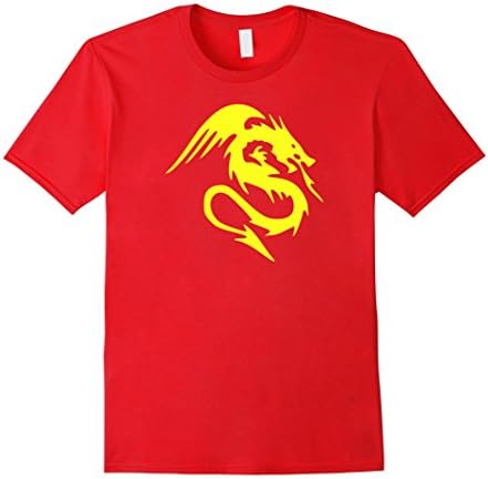 Mens Chinese Fantasy Dragon Fire Lizard Monster tee t-shirt XL Red