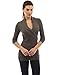 PattyBoutik Women Shawl Collar Faux Wrap Lace Up Sweater (Medium Gray Large)