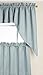United Curtain Hamden Woven Waffle Kitchen Tiers, 55 by 24-Inch, Blue, Set of 2