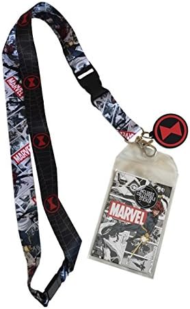 Black Widow Lanyard Keychain ID Badge Holder Collectible Sticker / Charm Marvel