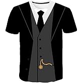 LAOLIUSN Tuxedo T Shirts for Men Tux Costume Suit and Tie Tee Shirt Gifts T-Shirt
