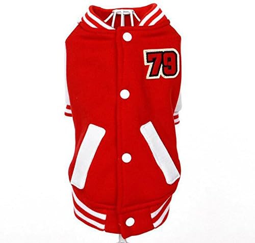 HYL World Doggie Cotton Sweatshirt Puppy Baseball Jerseys Pupply Pet Dog Cat Coat Jacket-Red