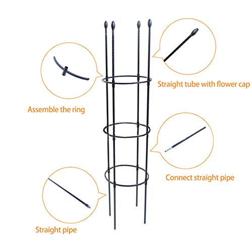 ZRSWV 2 Stück Garten Pflanzenkäfig Rahmen Garten Pflanze Kletterhilfe Montage 143 cm großes Garten Rankgitter für… – Bild 6