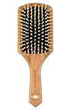 Natural Wooden Massage Hair Brush, Cushion, Wood Bristle. Large Square Paddle Brush