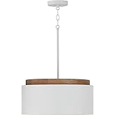 Capital Lighting 350912LT Liam Natural Scandinavian Style Minimalistic Mango Wood Accents Glass Orb with Metal Cylinder Penda