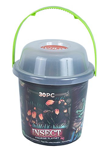 Wild Republic Insect Toys Large Bucket, Bugs Figurine Set, Spiders, Caterpillars, Scorpion, Centipede, Grasshopper & More Backyard Bugs, 30Piece
