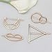 ANBALA Minimalist Dainty Geometric Metal Hairpin 14pcs Hair Clip Clamps for Women, Circle, Triangle, Rhombus, Star, Moon, Diamond, Infinity etc