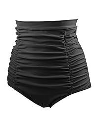 Polkra Parte inferior de bikini de tiro alto clásico drapeado para dama