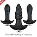 Butt Plug - Vibrating Anal Trainning Sets Sex Toys Dildo Vibrator Pack of 3 Soft Silicone Medical Grade Anal Trainer Kit Flexible Waterproof for Men Women Toy, Black