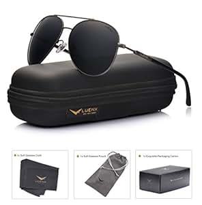 LUENX Sunglasses Aviator Polarized Men Women with Case