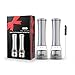 Pepper and Salt Grinder, Dr.meter Brushed Stainless Steel Pepper Mill with 5.3oz or 150g Peppercorns Capacity, Set of 2, Salt Shakers for Kitchen Camping and BBQ