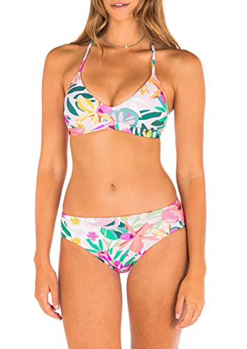 Hurley Women’s Standard Solid Full Bottom, White Floral Pop, S