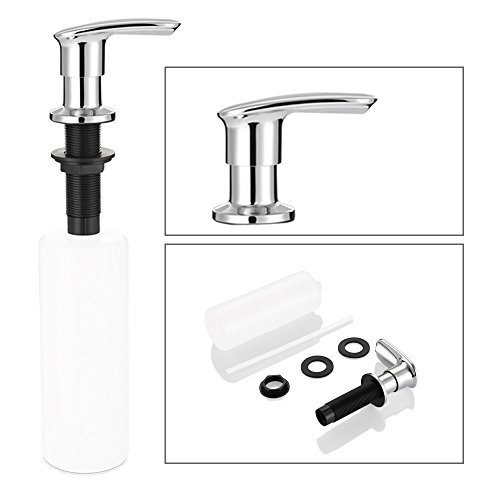 Sink Soap Dispenser, Cozzine Stainless Steel Kitchen Soap Dispenser, Large Capacity 17 OZ Bottle, 3.15 Inch Threaded Tube for Thick Deck Installation, Zinc Alloy Nozzle, Chrome Finish - Thumbnail 5