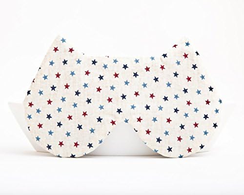 Patriotic Sleep Mask, Cat Lover Gift, Polka Dots Cat Mask, Birthday Gift, Bridesmaid Gift Idea, Gifts for Her Under 20, Gift for Coworker, Meditation Mask